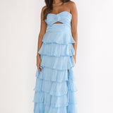 Janelia Layered Frill Maxi Dress Blue