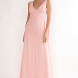 Marcellia Tied Back Maxi Dress Embellished Pink
