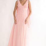Marcellia Tied Back Maxi Dress Embellished Pink