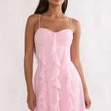 Katalia Ruffle Mini Dress Blush