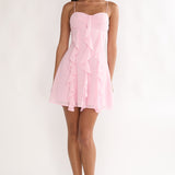 Katalia Ruffle Mini Dress Blush