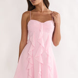Katalia Ruffle Mini Dress Blush