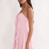 Katalia Ruffle Mini Dress Blush