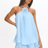 Major Crush Pleated Mini Dress Blue