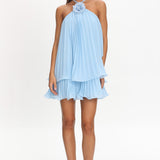 Major Crush Pleated Mini Dress Blue