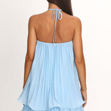 Major Crush Pleated Mini Dress Blue