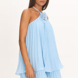 Major Crush Pleated Mini Dress Blue