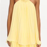 Major Crush Pleated Mini Dress Lemon