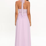 Luella Textured Halter Split Maxi Dress Lilac