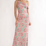 Harla Asymmetric Neckline Maxi Dress Floral