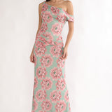 Harla Asymmetric Neckline Maxi Dress Floral
