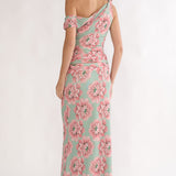 Harla Asymmetric Neckline Maxi Dress Floral