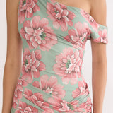 Harla Asymmetric Neckline Maxi Dress Floral