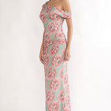 Harla Asymmetric Neckline Maxi Dress Floral