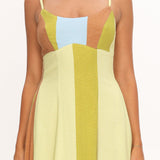 Nolan Princess Seam Maxi Dress Stripe Green