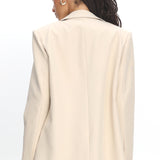 Serana Notch Lapel Oversized Blazer Beige