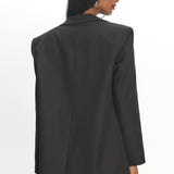Serana Notch Lapel Oversized Blazer Black