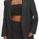 Serana Notch Lapel Oversized Blazer Black