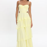 Vianne Tiered Cut-Out Maxi Dress Butter