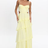 Vianne Tiered Cut-Out Maxi Dress Butter
