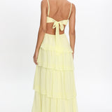 Vianne Tiered Cut-Out Maxi Dress Butter