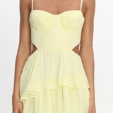 Vianne Tiered Cut-Out Maxi Dress Butter