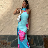 Risha Scarf Maxi Dress Lily Hot Pink