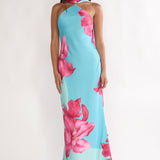 Risha Scarf Maxi Dress Lily Hot Pink