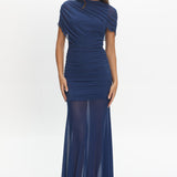 Saoirse Draped Maxi Dress Navy