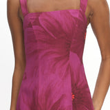 Teressa Square Neck Maxi Dress Floral Fuchsia