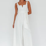 Colleen Waist Tie Jumpsuit White