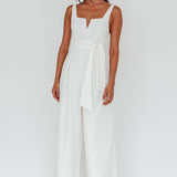 Colleen Waist Tie Jumpsuit White