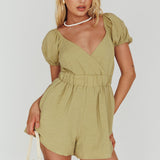 Alexis Elasticated Waist Romper Avocado