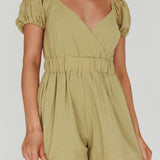 Alexis Elasticated Waist Romper Avocado
