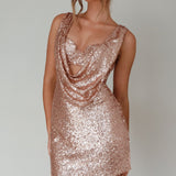 Va Va Voom Sequin Mini Dress Gold