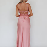 Honeybee Lace Trim Maxi Dress Blush