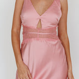 Honeybee Lace Trim Maxi Dress Blush
