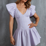 Self Love Flounce Hem Dress Lilac