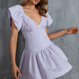 Self Love Flounce Hem Dress Lilac