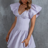 Self Love Flounce Hem Dress Lilac