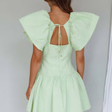 Self Love Flounce Hem Dress Lime