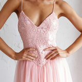 Novoli Floral Embroidery Midi Dress Blush