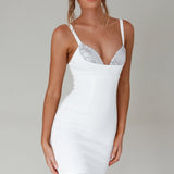 La Bellevilloise Sequin Bust Mini Dress White