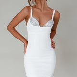 La Bellevilloise Sequin Bust Mini Dress White