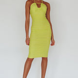 Maribella Halterneck Midi Dress Lime