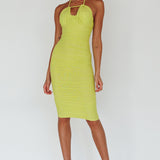 Maribella Halterneck Midi Dress Lime