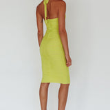 Maribella Halterneck Midi Dress Lime