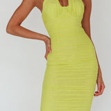 Maribella Halterneck Midi Dress Lime