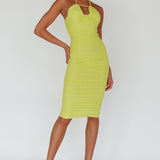 Maribella Halterneck Midi Dress Lime