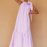 Cruise Shoulder Tie Maxi Dress Lilac